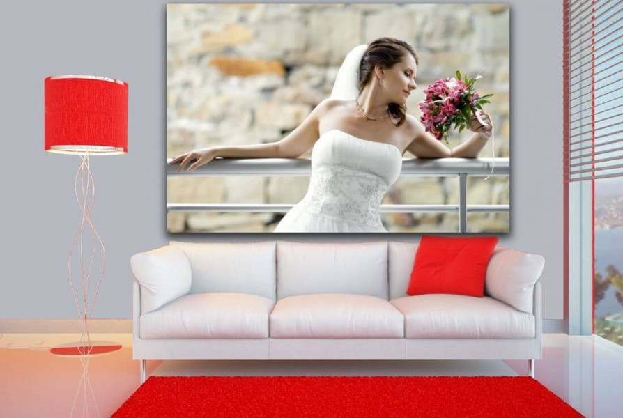 תמונת חתונה מודפסת על קנבס לעיצוב סלון הבית, תמונה משפחתית מחתונה מיוחדת בטבע